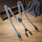 Blue Versatile Non-Slip Clip Suspenders
