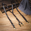 Coffee Leather Y-Back Clip Suspenders
