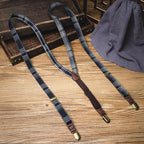 Vintage Plaid Casual Clip-On Suspenders