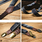 Vintage Plaid Casual Clip-On Suspenders