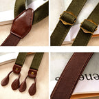 Men’s Army Green Casual Clip-On Suspenders