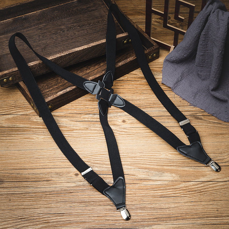 Men’s Vintage Black Holster Style Suspenders Main image