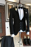 Classic 3 Piece Black Peaked Lapel Gentle Men Suits