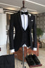 Popular Black 3 piece Notched Lapel Formal Men Suits