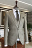 Light Taupe One Button Notched Lapel Men Suits With Waistcoat