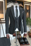 Dark Gray 3 Piece One Button Peaked Lapel Men Suits