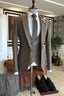 Popular 3 Piece Peaked Lapel Light Brown Suits For Men