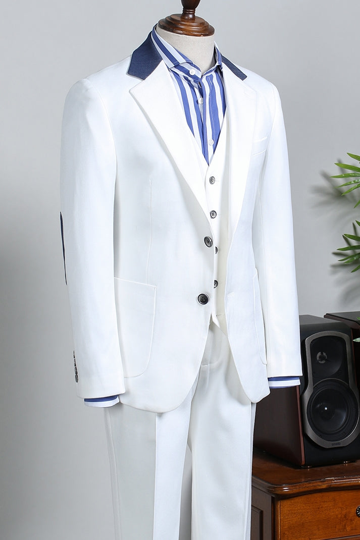 3 Piece White Notched Lapel Suits For Men Secondary image