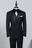Black Double Breasted Satin Shawl Lapel Men Suits