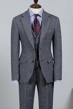 Dark Gray Newest One Button Shawl Lapel Men Suits