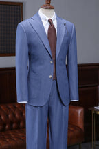 Light Denim Blue Notched Lapel Men Suits