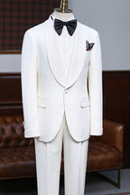 Classic White One Button Shawl Lapel Men Suits