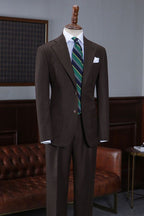 Best Fitted Dark Brown Notched Lapel Men Suits
