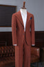 Chic Rust Orange Notched Lapel Stylish Men Suits