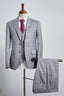 3 Piece Gray Plaid Notched Lapel Best Fitted Men Suits