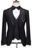 Latest Black 3 Piece Sparkly Peaked Lapel Men Suits
