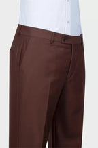 Dark Brown Shawl Lapel Double Breasted Suits For Men
