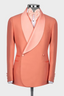 Coral Pink Shawl Lapel Double Breasted Suits For Men