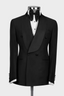 Black Shawl Lapel Double Breasted Handsome Men Suits