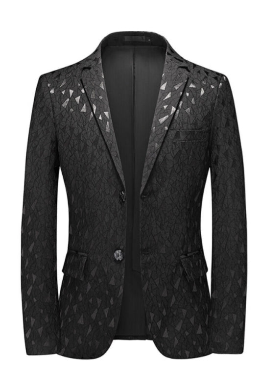 Black Newest Jacquard Notched Lapel Men Suits Secondary image