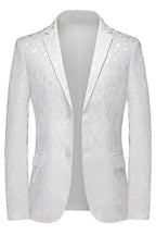 Bespoke White Jacquard Notched Lapel Men Suits