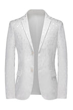 Bespoke White Jacquard Notched Lapel Men Suits