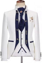 Chic White Jacquard Shawl Lapel Three Pieces Men Suits