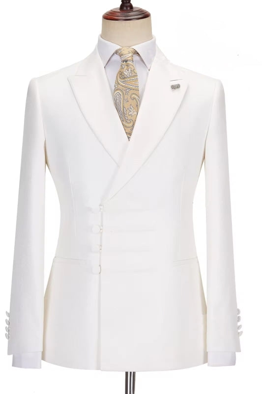 Luxury White Peaked Lapel Handsome Men Suits Main image