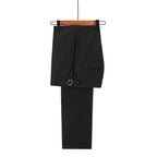 Simple Black Double Breasted Peaked Lapel Men Suits