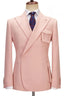 Chic Pink Peaked Lapel One Button Men Suits