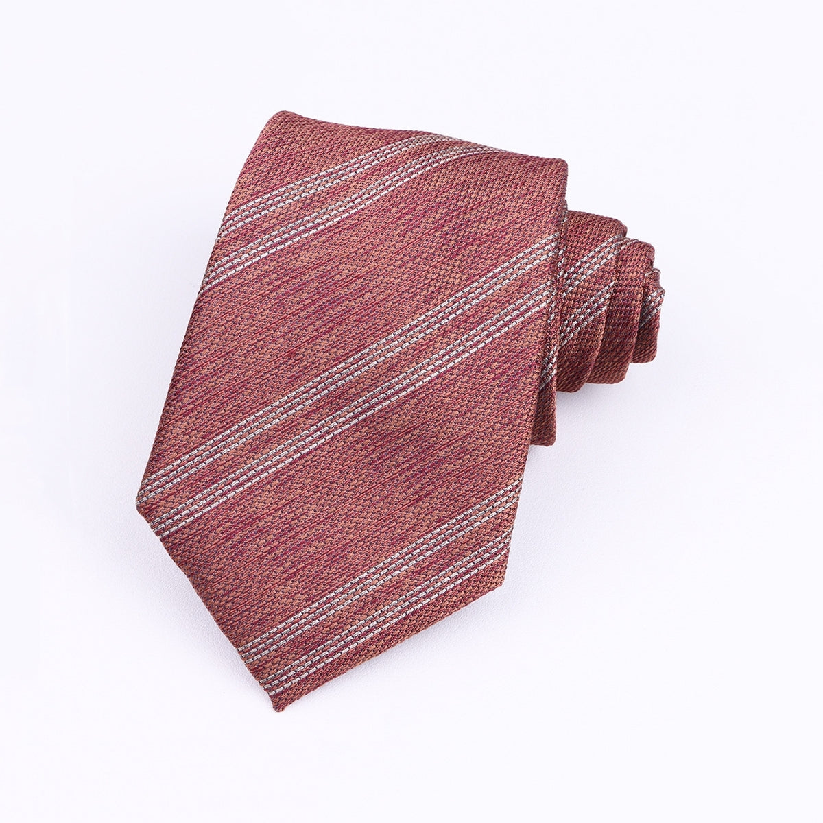 Rust Red Striped Men’s Formal Tie Main image