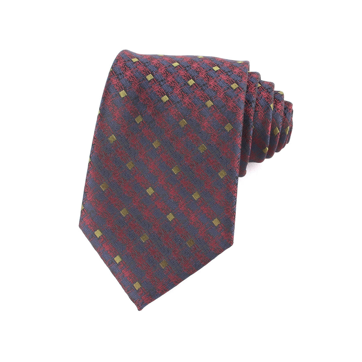 Red Navy Diamond Plaid Men’s Formal Tie Main image