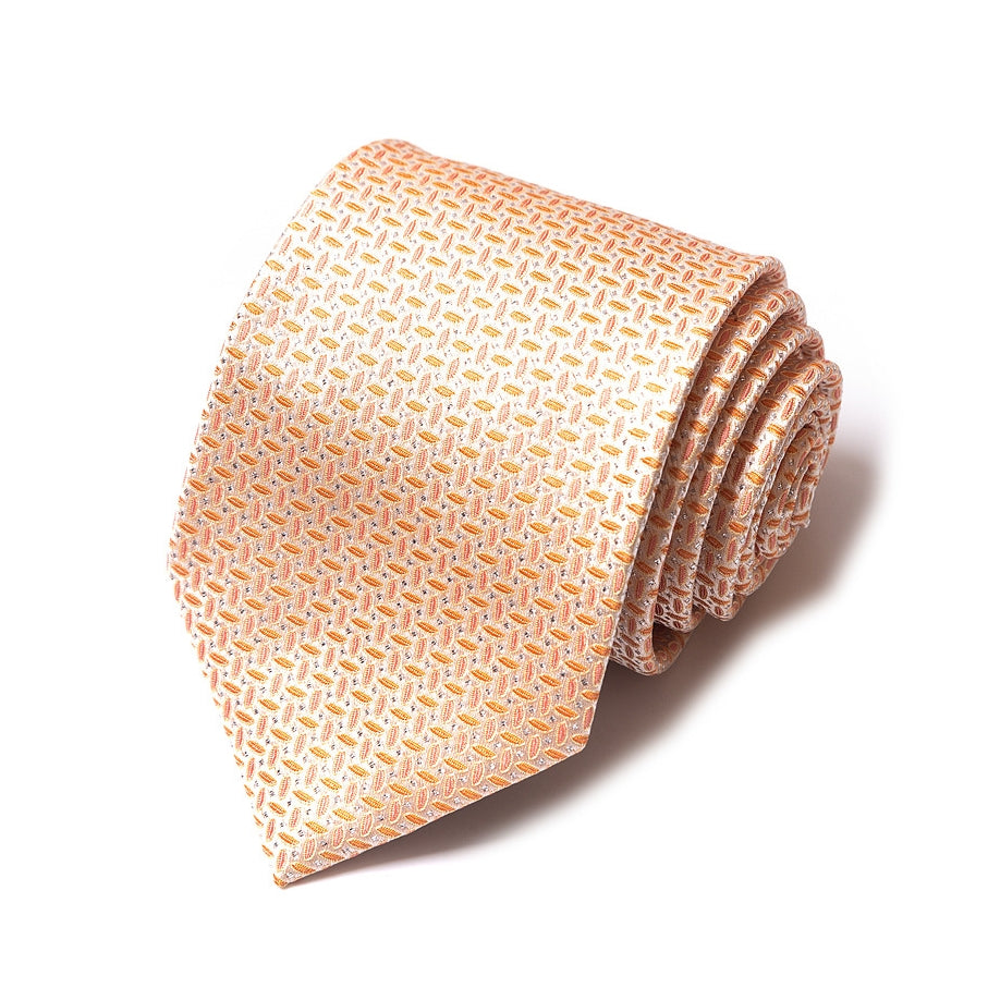 Orange Micro Geometric Men’s Formal Tie Main image