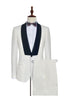 Simple White One Button Black Shawl Lapel Men Suits